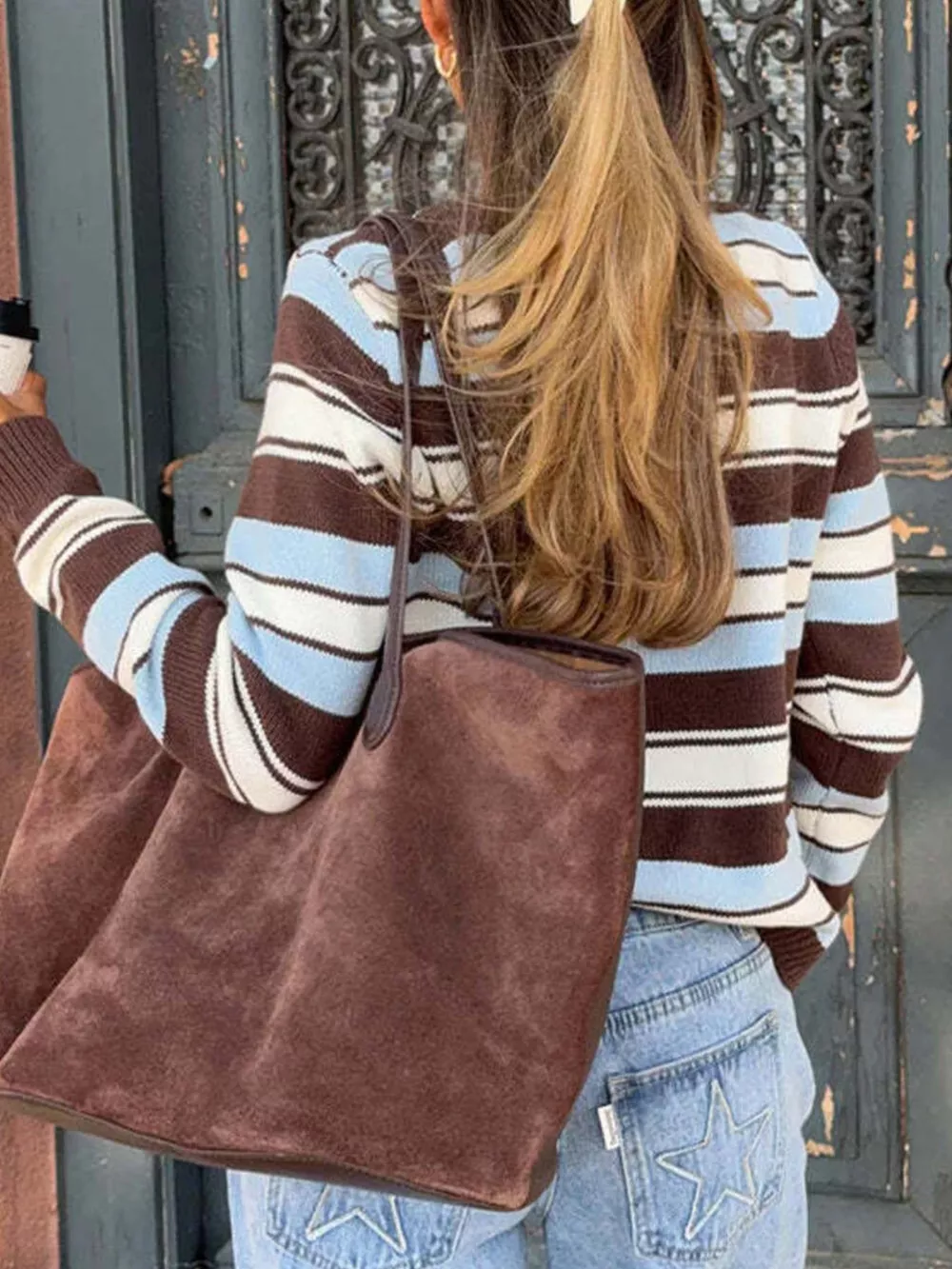 Striped V-Neck Button-Down Cardigan, image 5