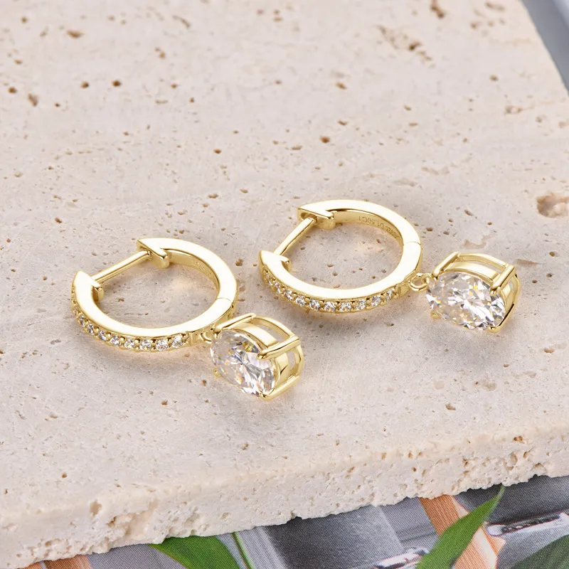 3 Carat Moissanite 925 Sterling Silver Earrings, image 6
