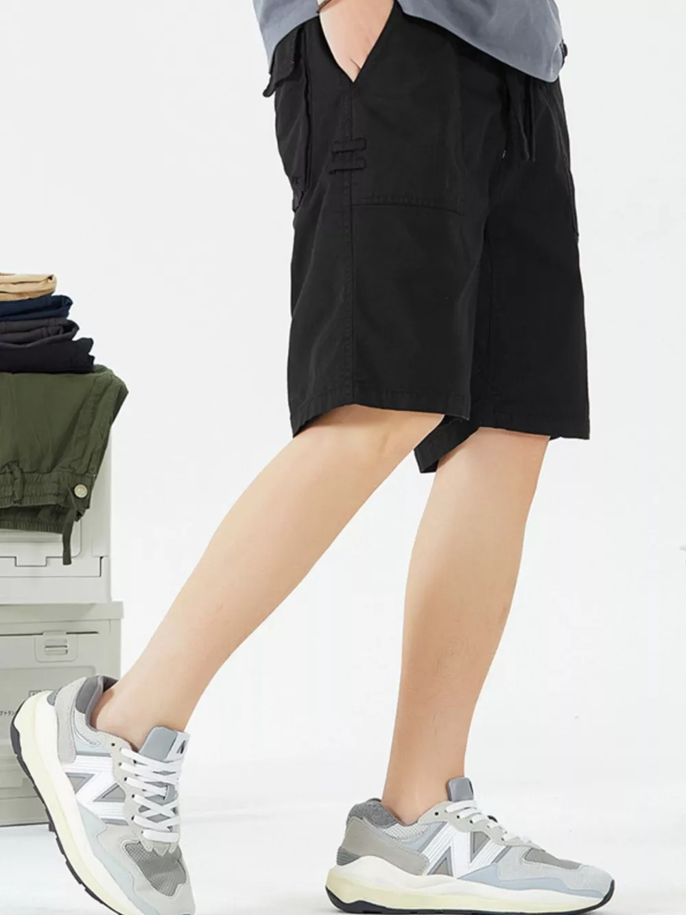 Men's Full Size Casual Cargo Shorts with Drawstring Plus Size, image 8