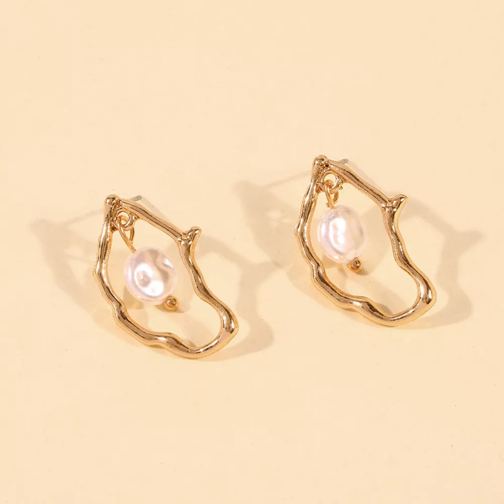 18K Gold-Plated Pearl Earrings, image 6