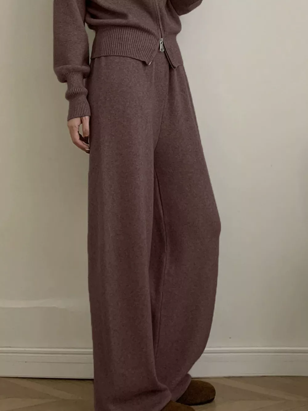 Zip Up Outerwear and Wide Leg Pants Set, image 7