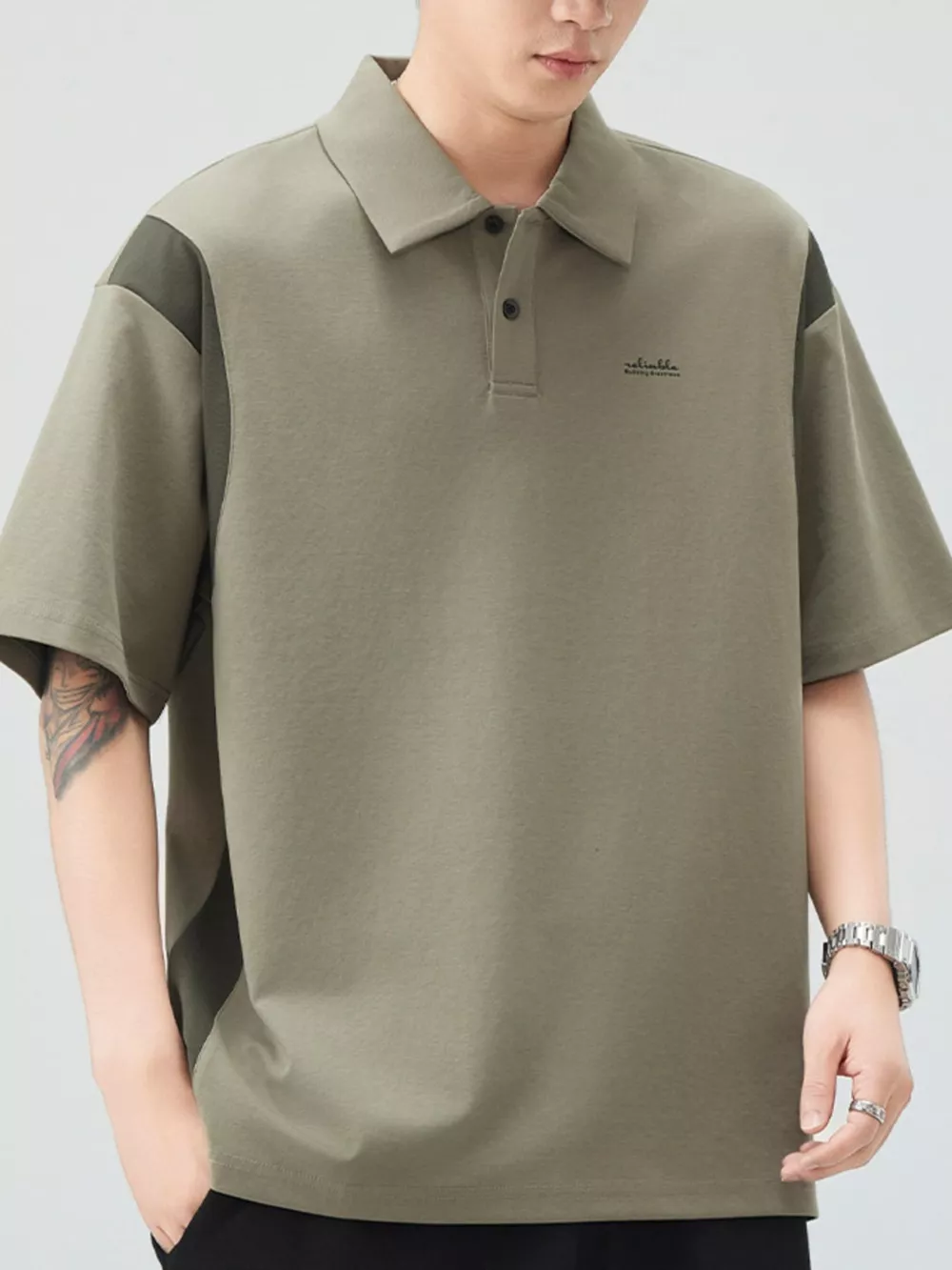 Men's Plus Size Button Detail Short Sleeve Polo, image 11