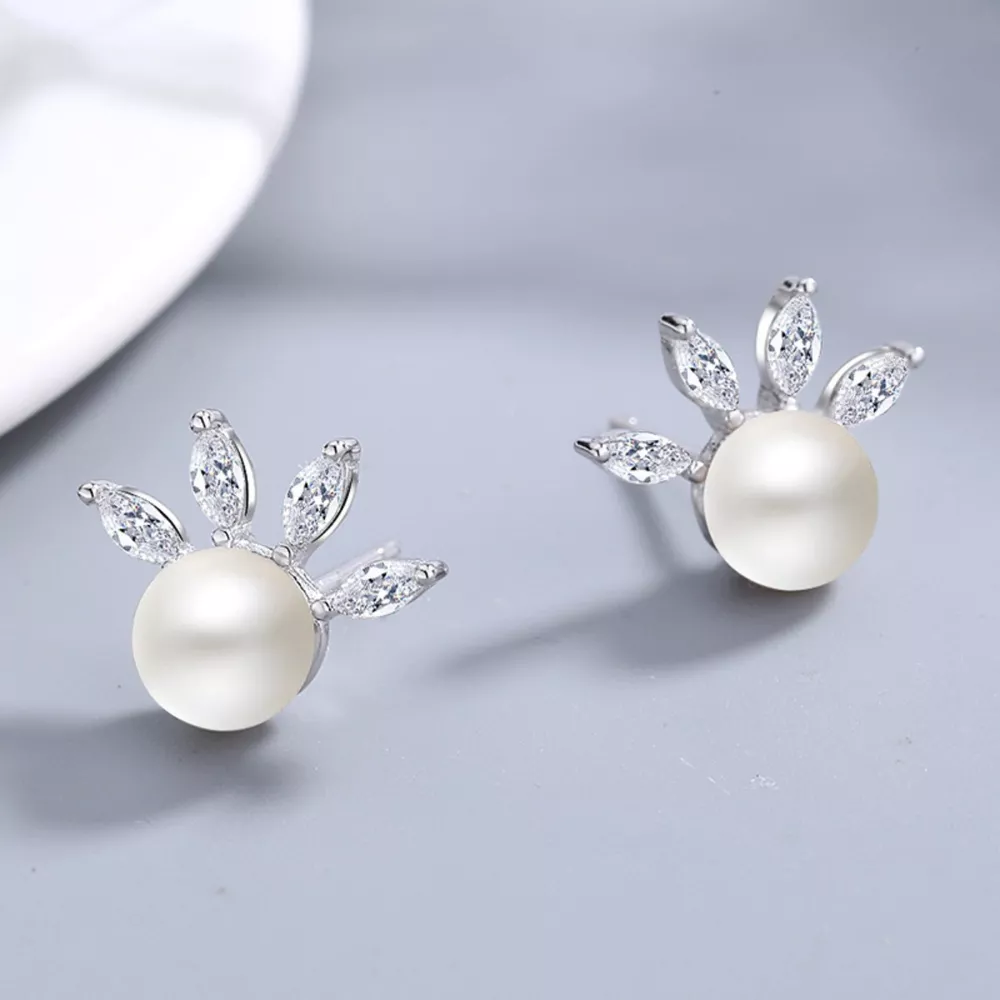 Pearl Stud Earrings, image 2