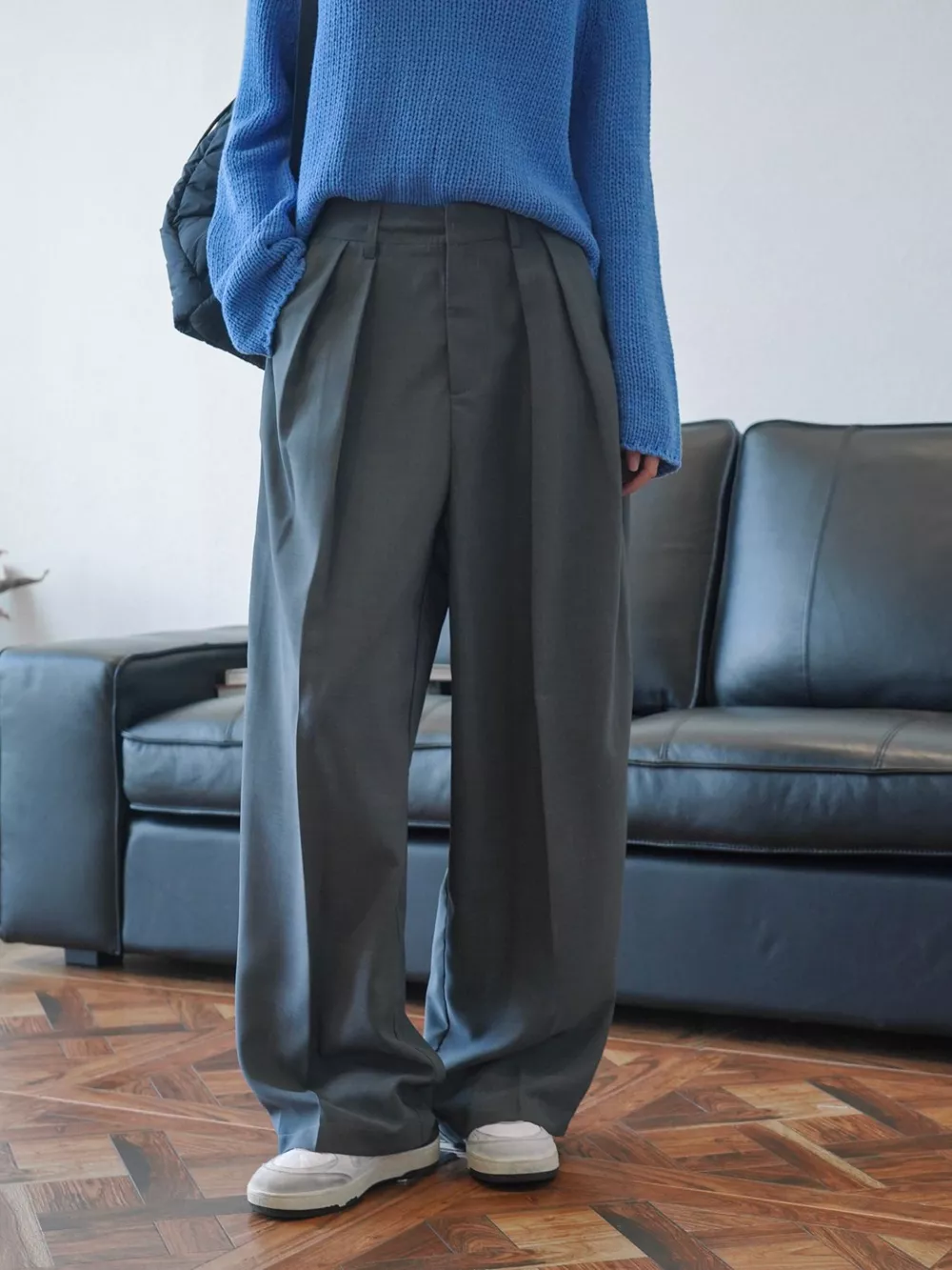 High-Waisted Pleated Wide-Leg Pants, image 6