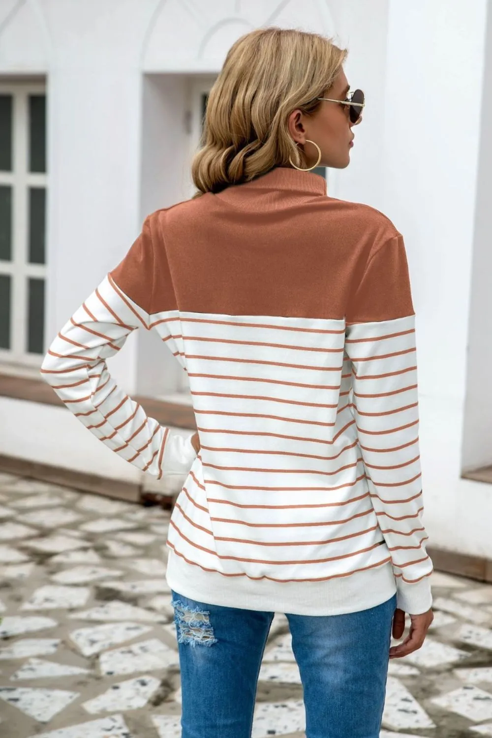 Striped Contrast Turtleneck Sweater, image 10