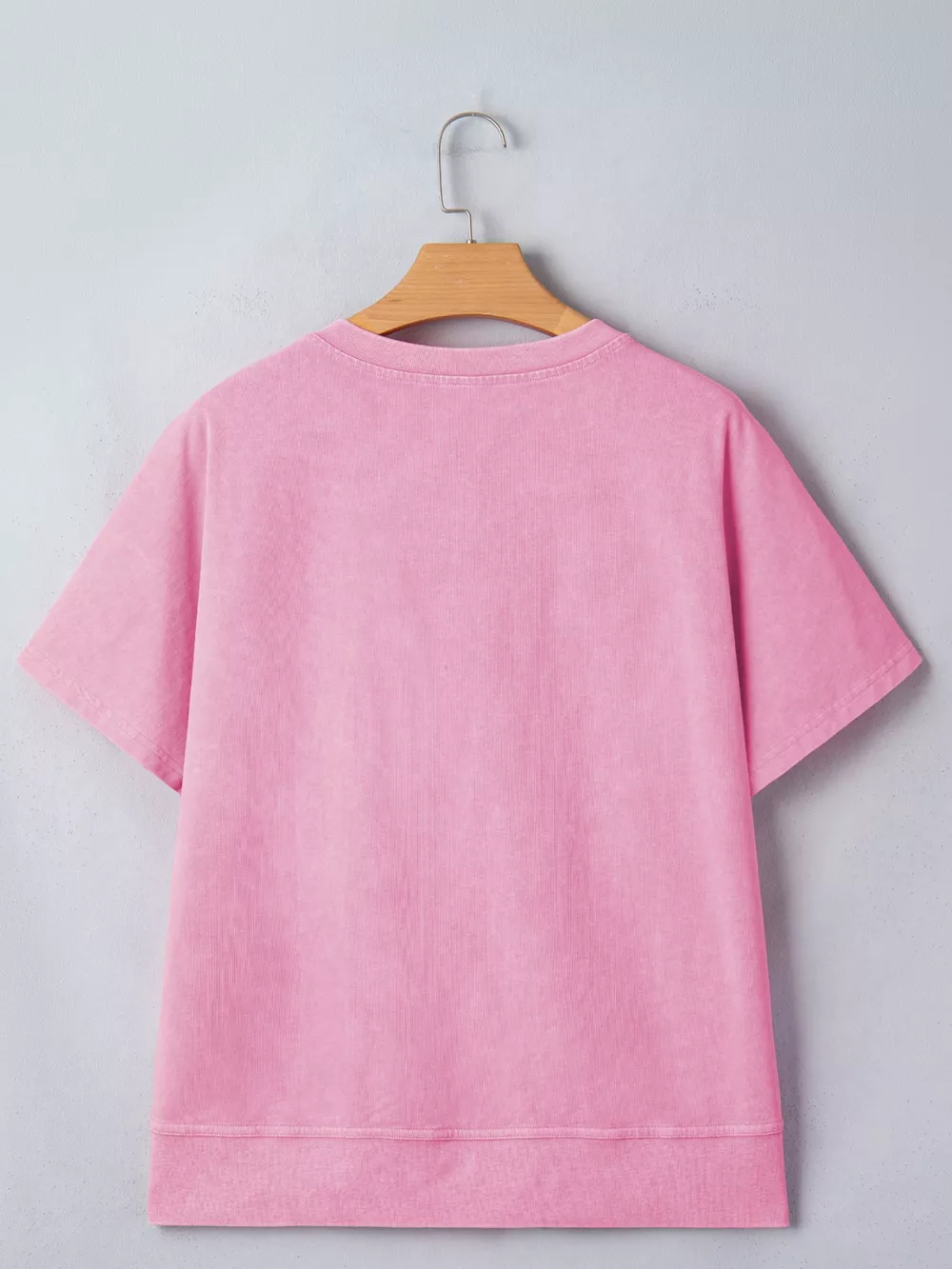 Raw Cut Notched Neck Lace Patchwork Detail Mineral Wash Tee, image 4