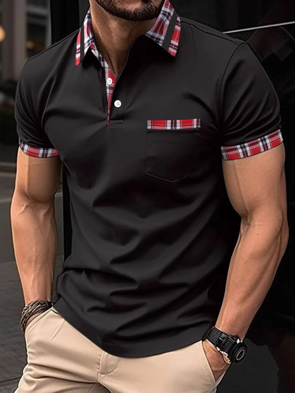 Men's Full Size Collared Neck Short Sleeve Polo Plus Size