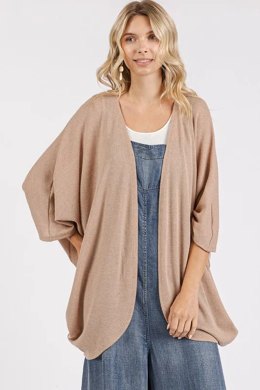 Open Front Batwing Sleeve Cardigan