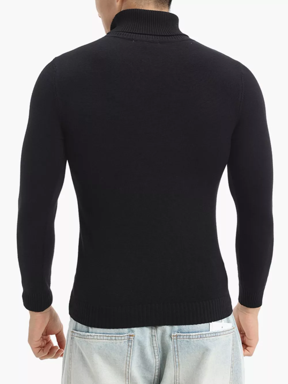 Men's Plus Size Turtleneck Long Sleeve Sweater, image 5