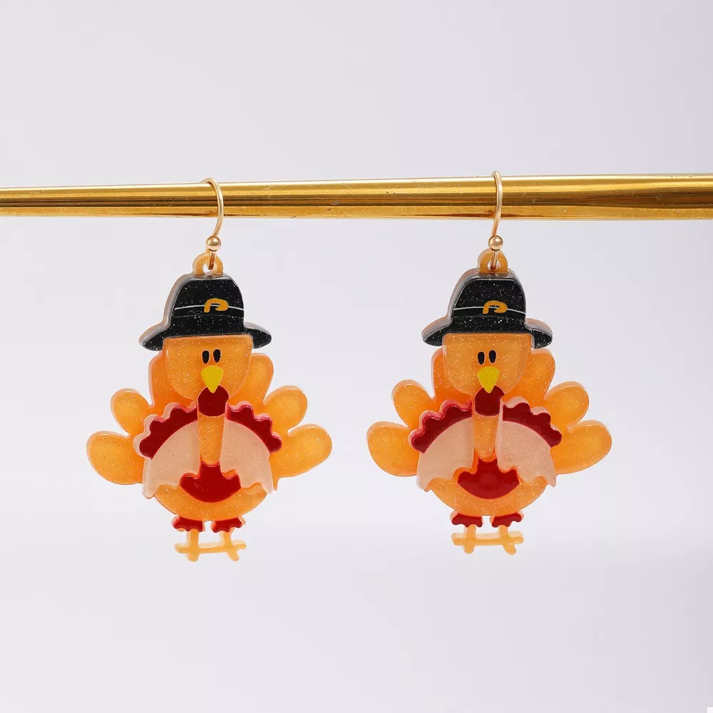 Thanksgiving Turkey Dangle Earrings, image 11