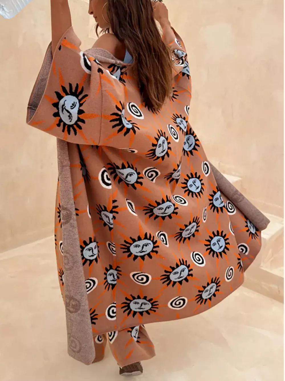 Sun Graphic Top & Cardigan and Pants 3-Piece Sweater Set, image 12