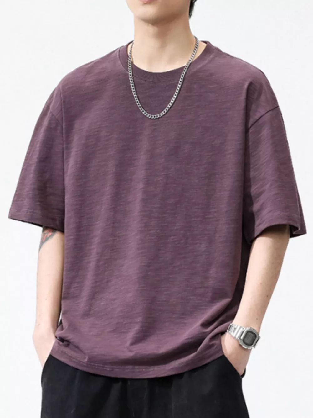 Men's Plus Size Round Neck Half Sleeve T-Shirt, image 12