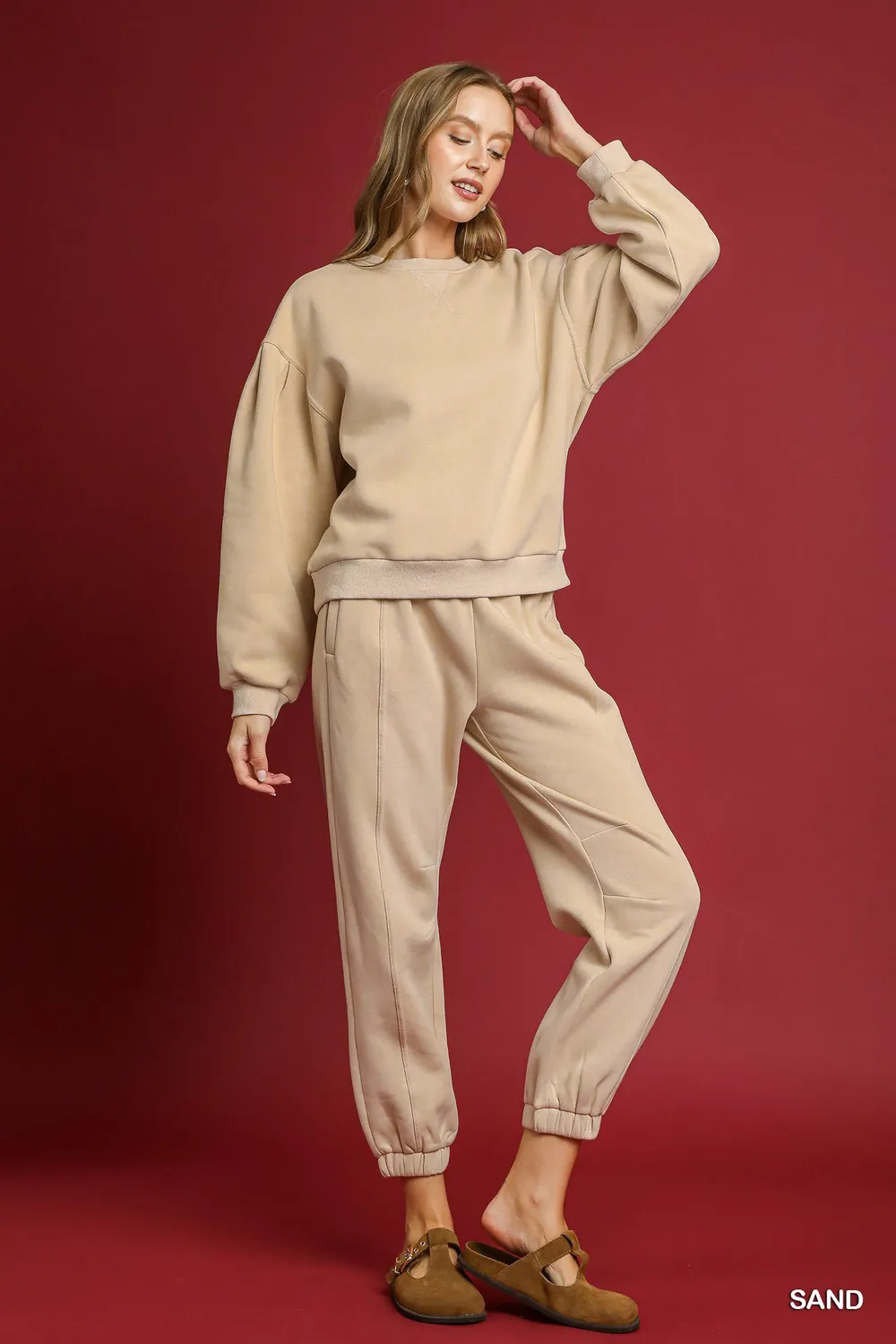 Fleece Jogger Pants with Drawstring, image 3