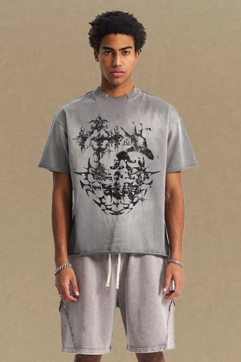 Men's Graphic Round Neck Half Sleeve T-Shirt, image 2
