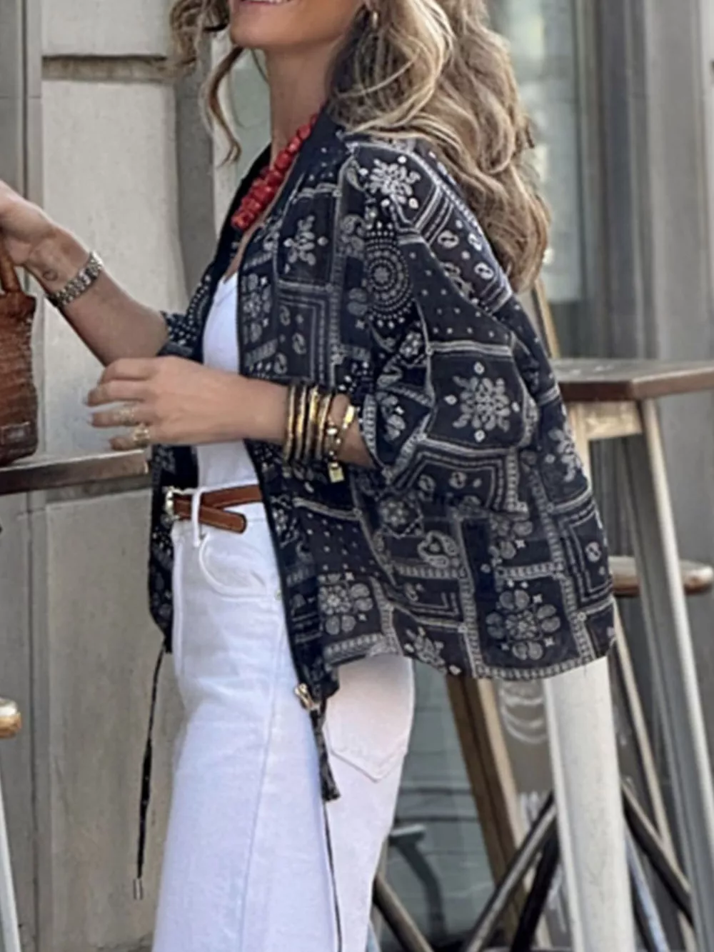 Printed Zip Up Jacket, image 2