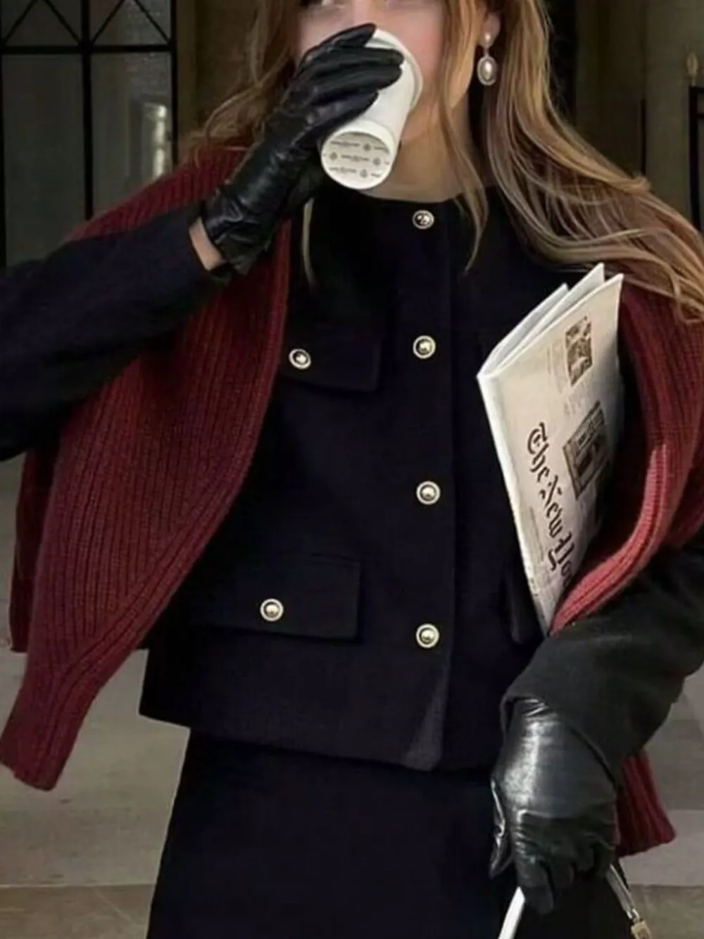 Tweed Button Up Cropped Outerwear, image 19
