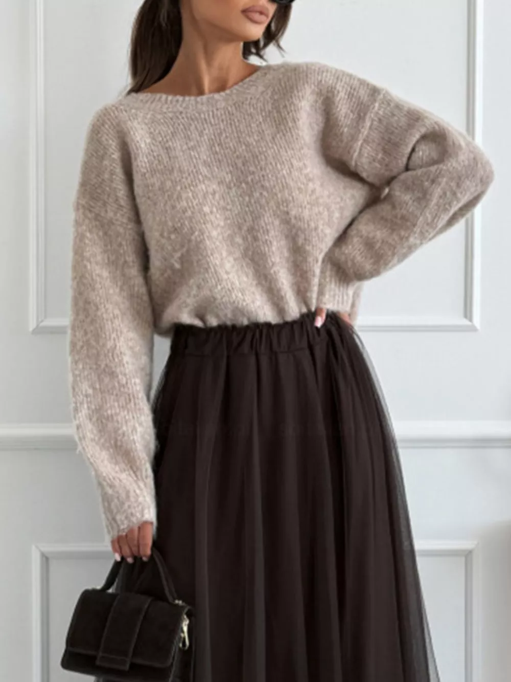 Leopard Bow Dropped Shoulder Sweater, image 4