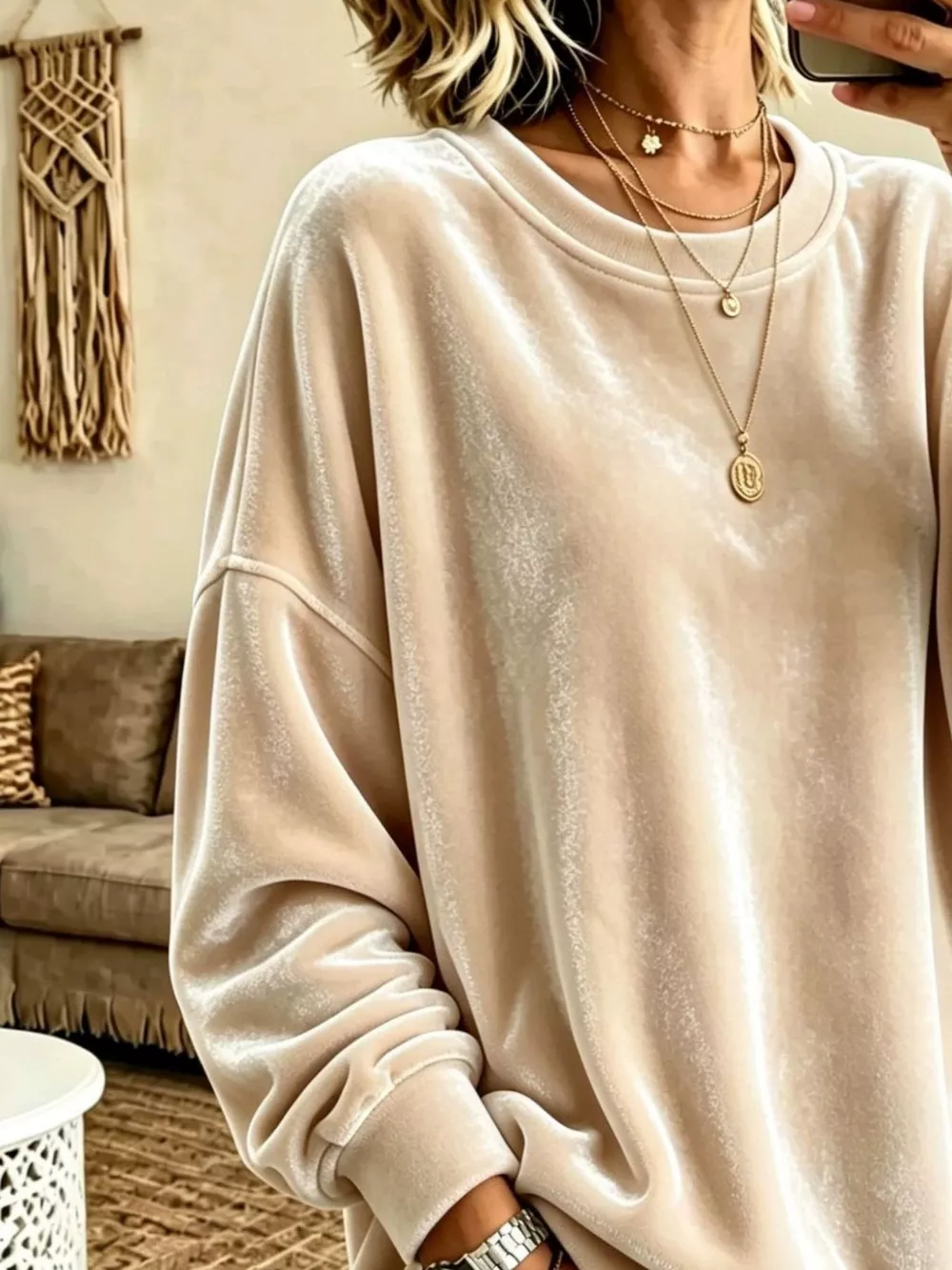 Full Size Solid Color Crew Neck Sweatshirt Plus Size, image 12