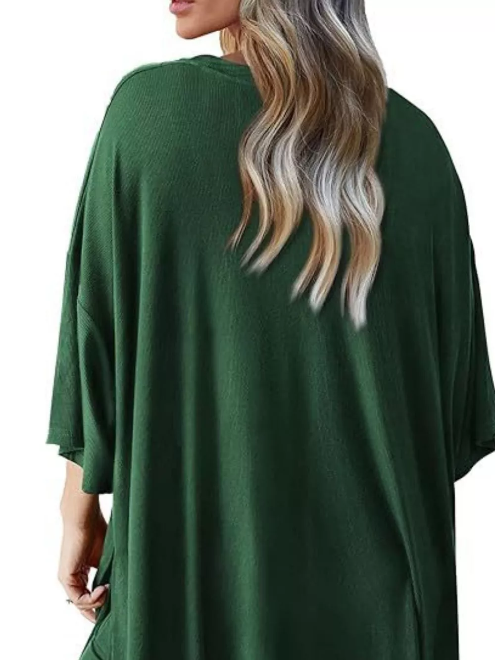 Slit Round Neck Top and Pants Set, image 15