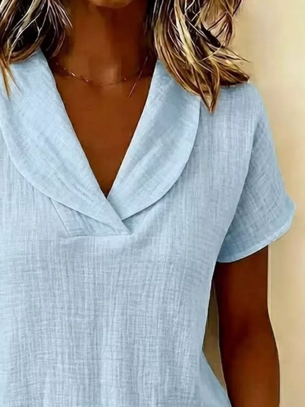 Full Size Casual Short Sleeve Textured Blouse Plus Size, image 7