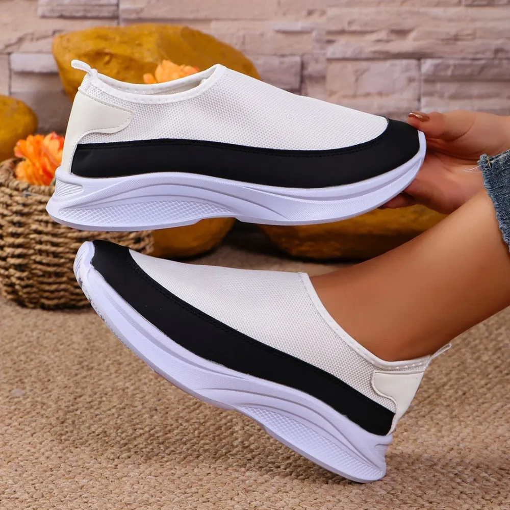 Mesh Contrast Flat Slip-Ons, image 2