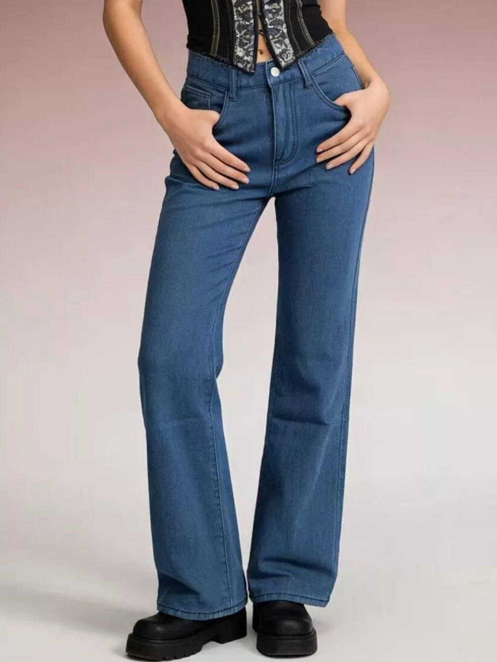 Butterfly Back Wide Leg Jeans, image 3