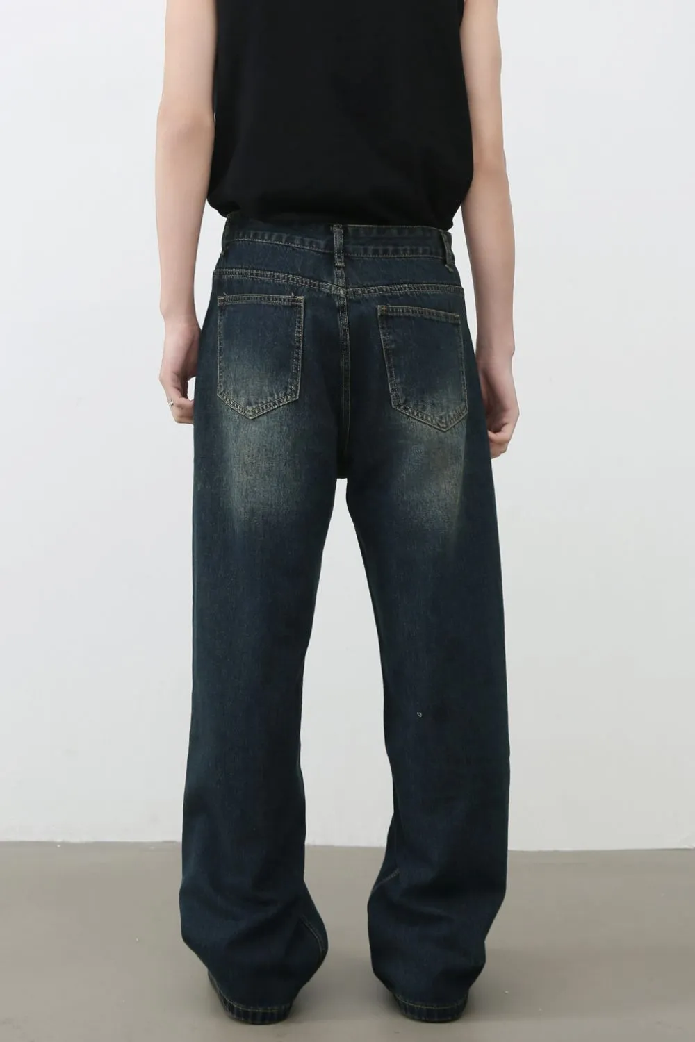 Men's Distressed Wide Leg Jeans, image 2