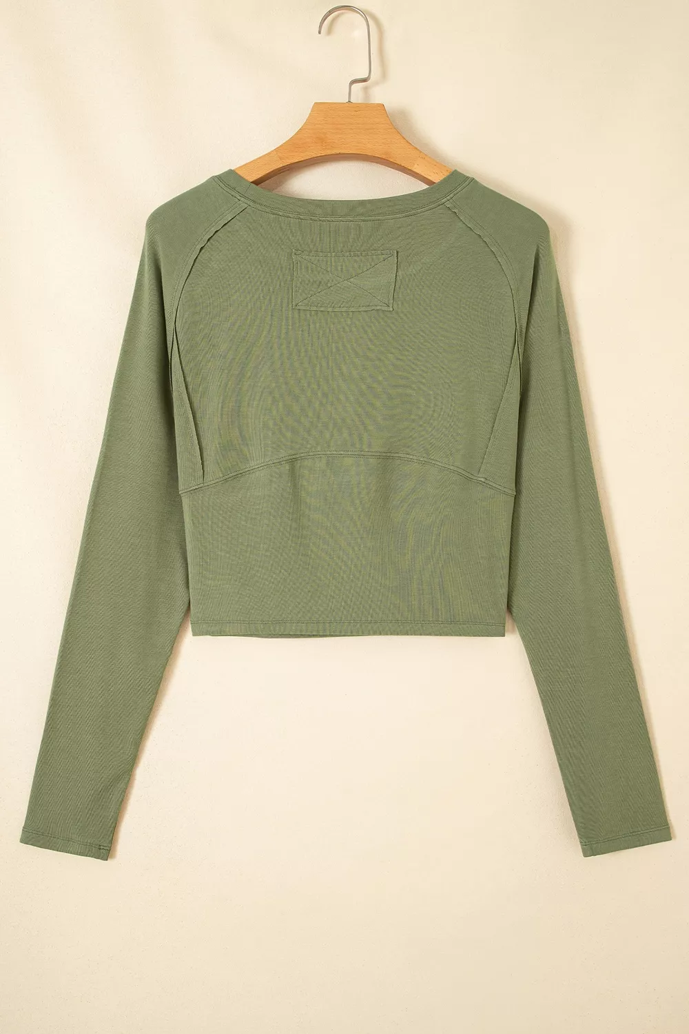 Long Sleeve Round Neck Paneling T-Shirt, image 6