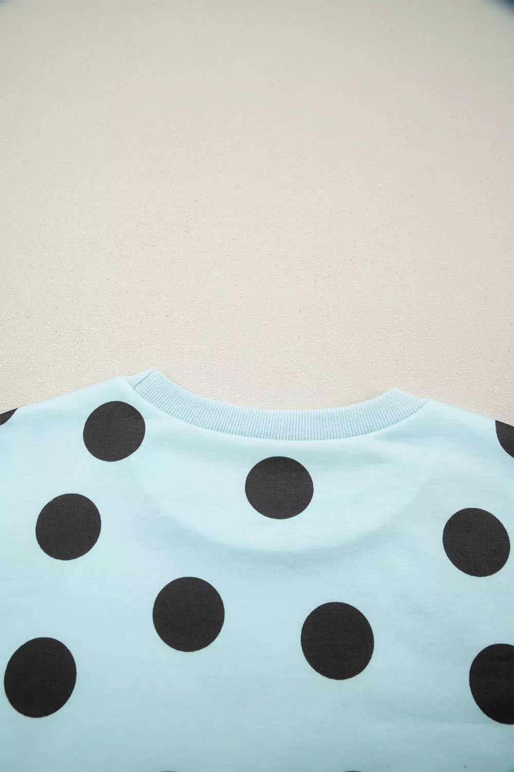 Polka Dot Short Sleeve Top Casual Skort 2pcs Outfit, image 10