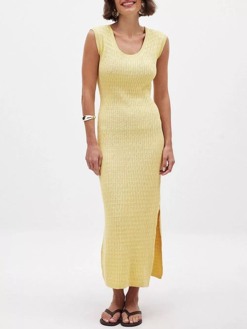 Side Slit Sleeveless Midi Knit Dress, image 11