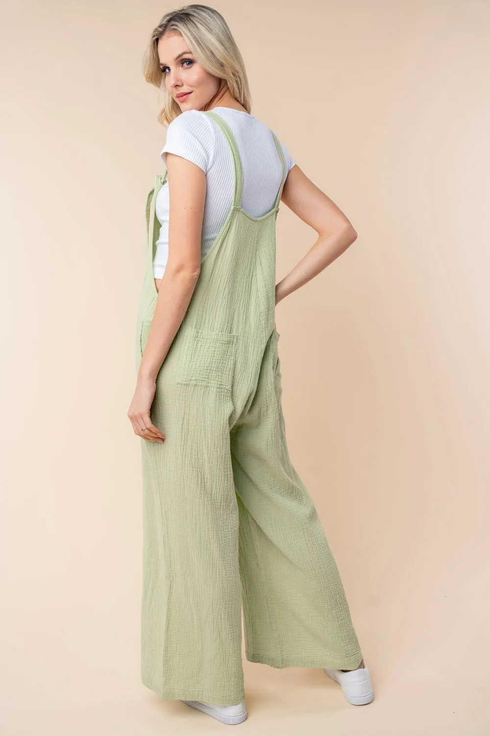 Texture Sleeveless Wide Leg Jumpsuit, image 2