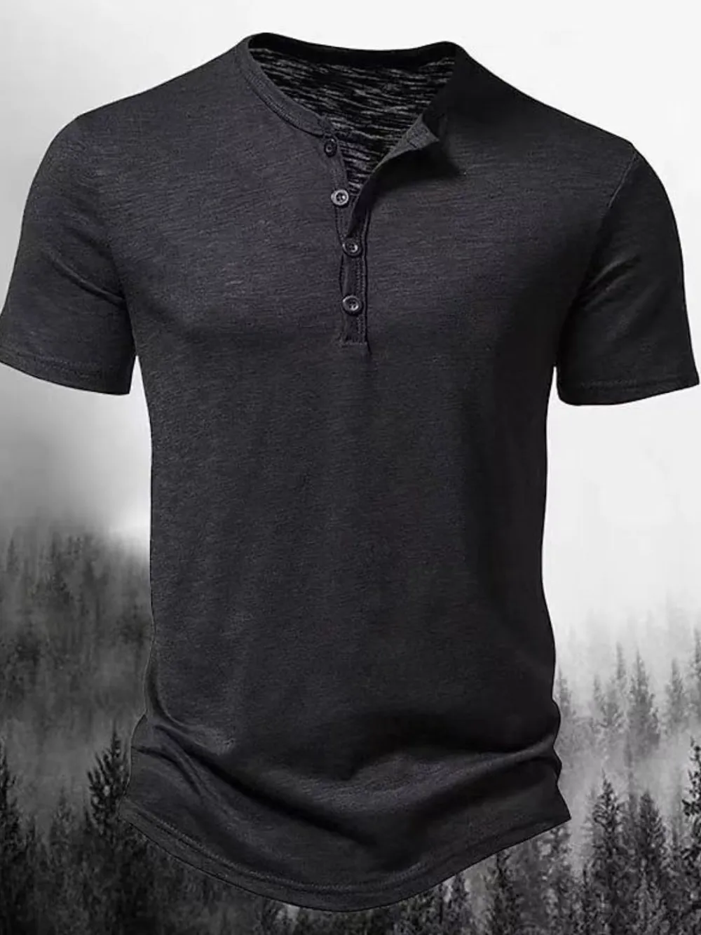 Men's Full Size Button Detail Short Sleeve Polo Plus Size, image 7