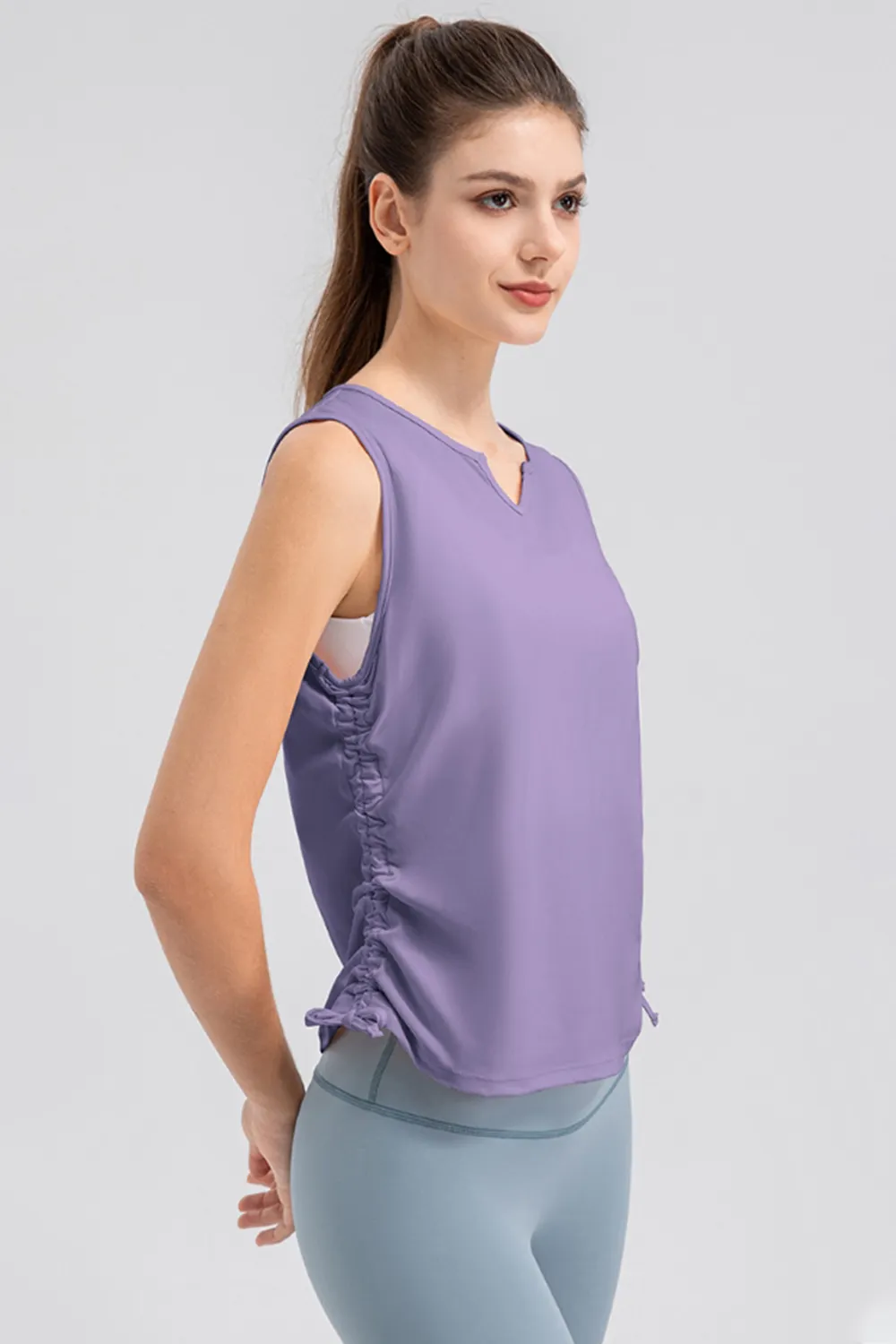 Notched Wide Strap Active Tank, image 4