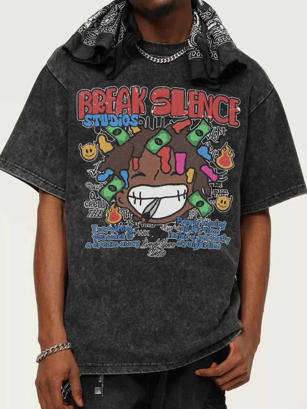Men's Break Silence Graphic Relaxed Fit T-Shirt, image 4