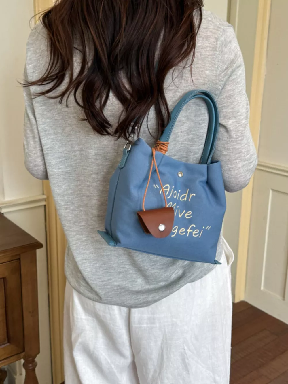 Letter Canvas Handbag, image 4