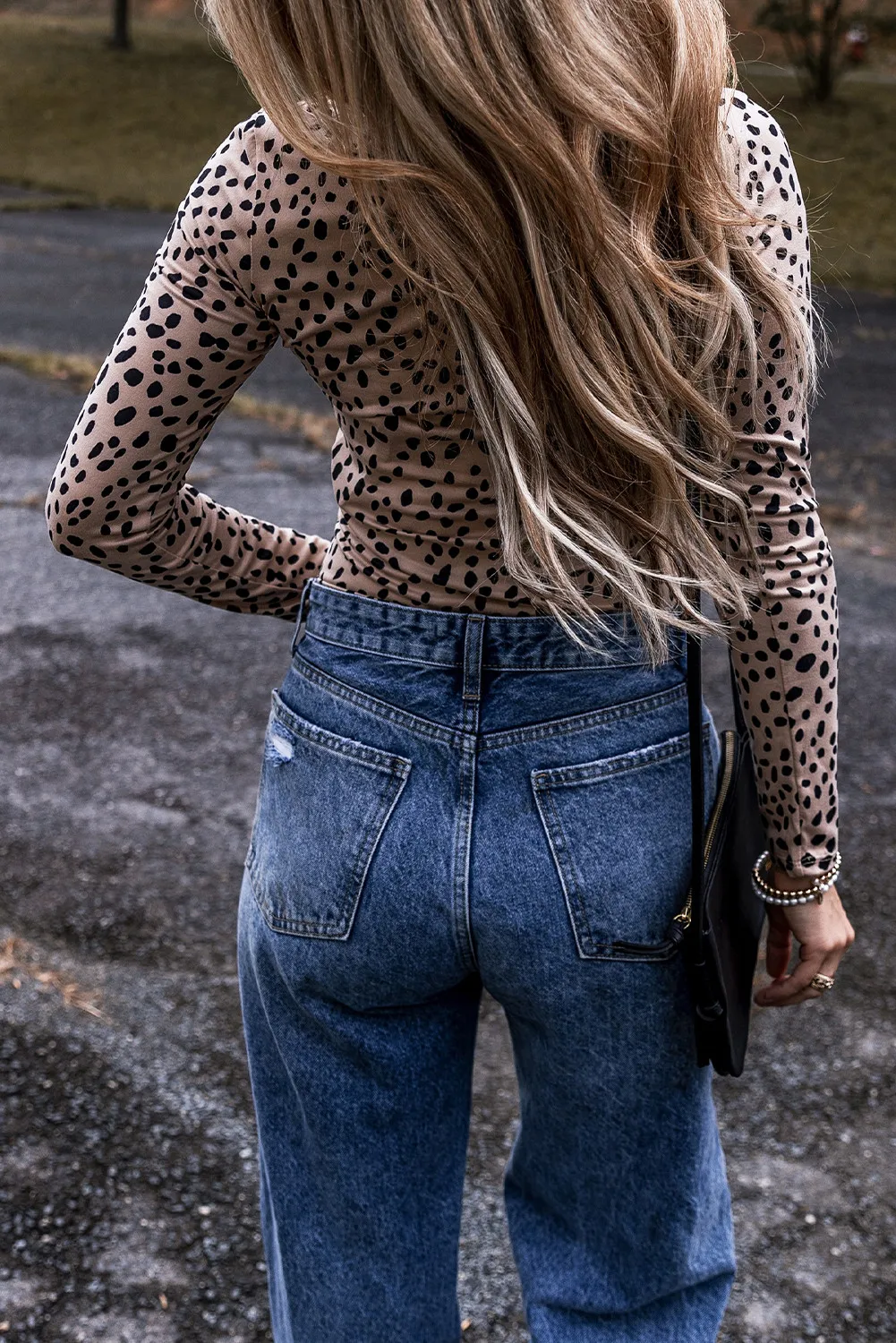 Animal Print Scoop Neck Long Sleeve Bodysuit, image 5