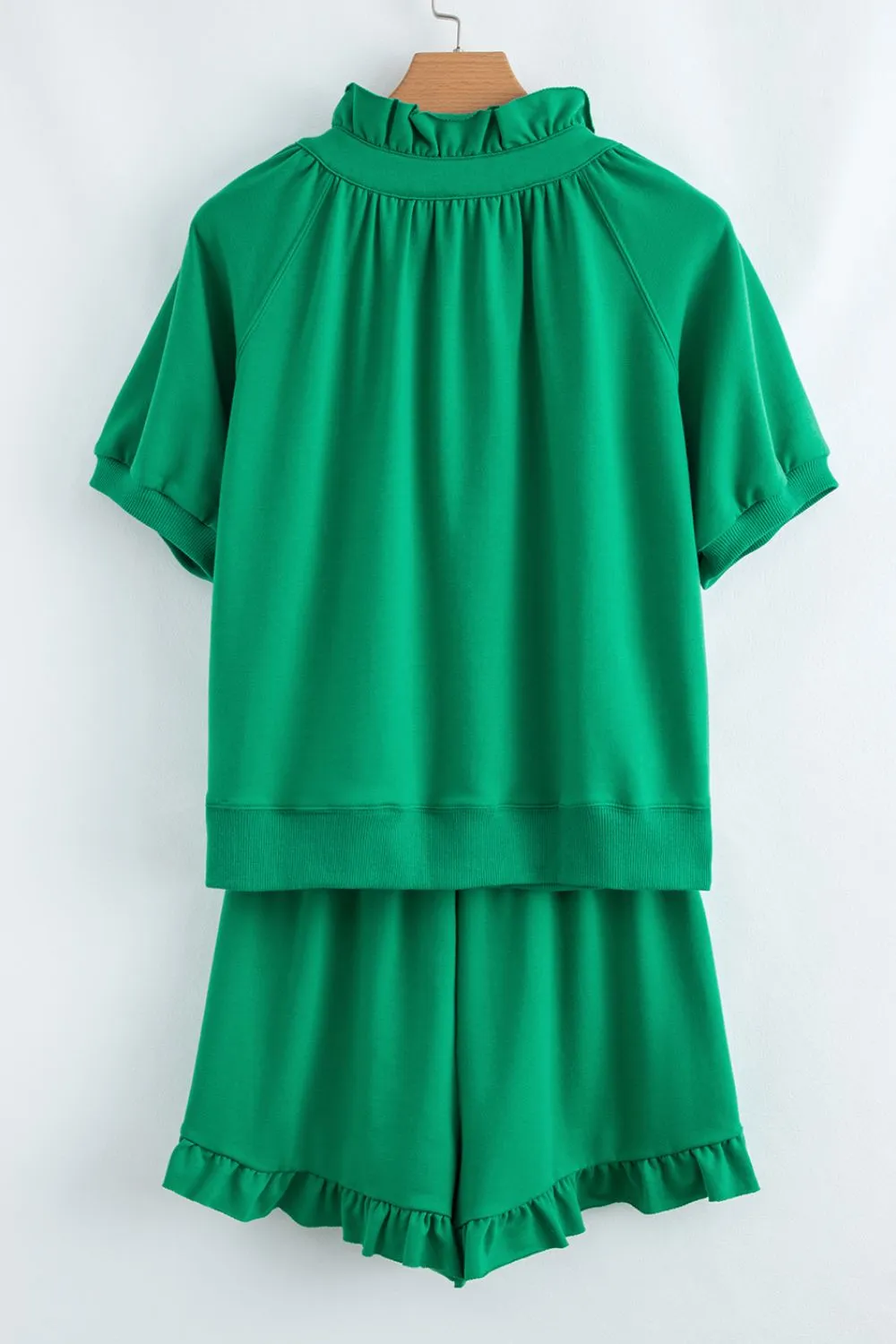 Frill Zip Front Puff Sleeve Top and Skort Set, image 19