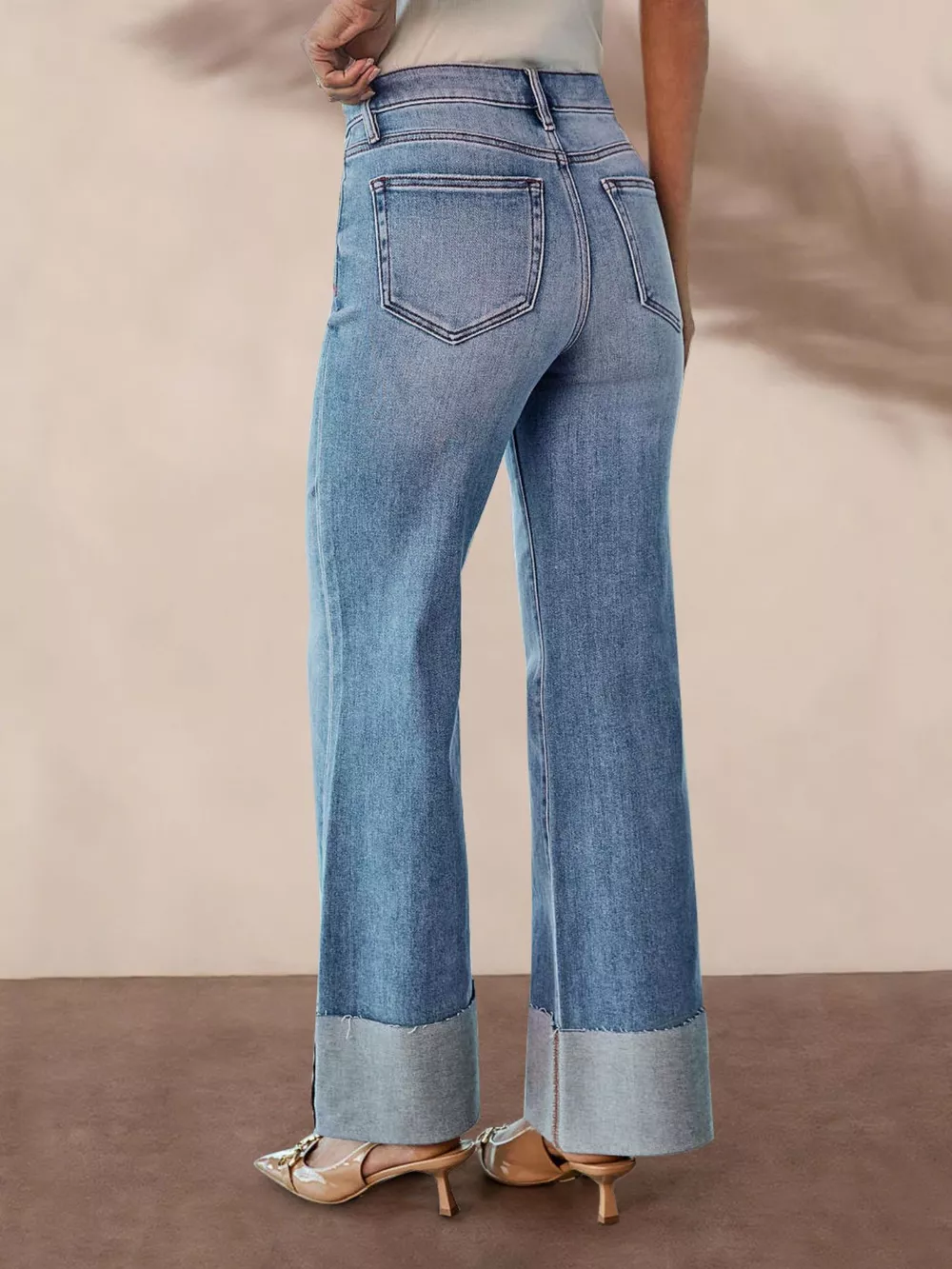 Distressed High-Waisted Flare Jeans, image 5