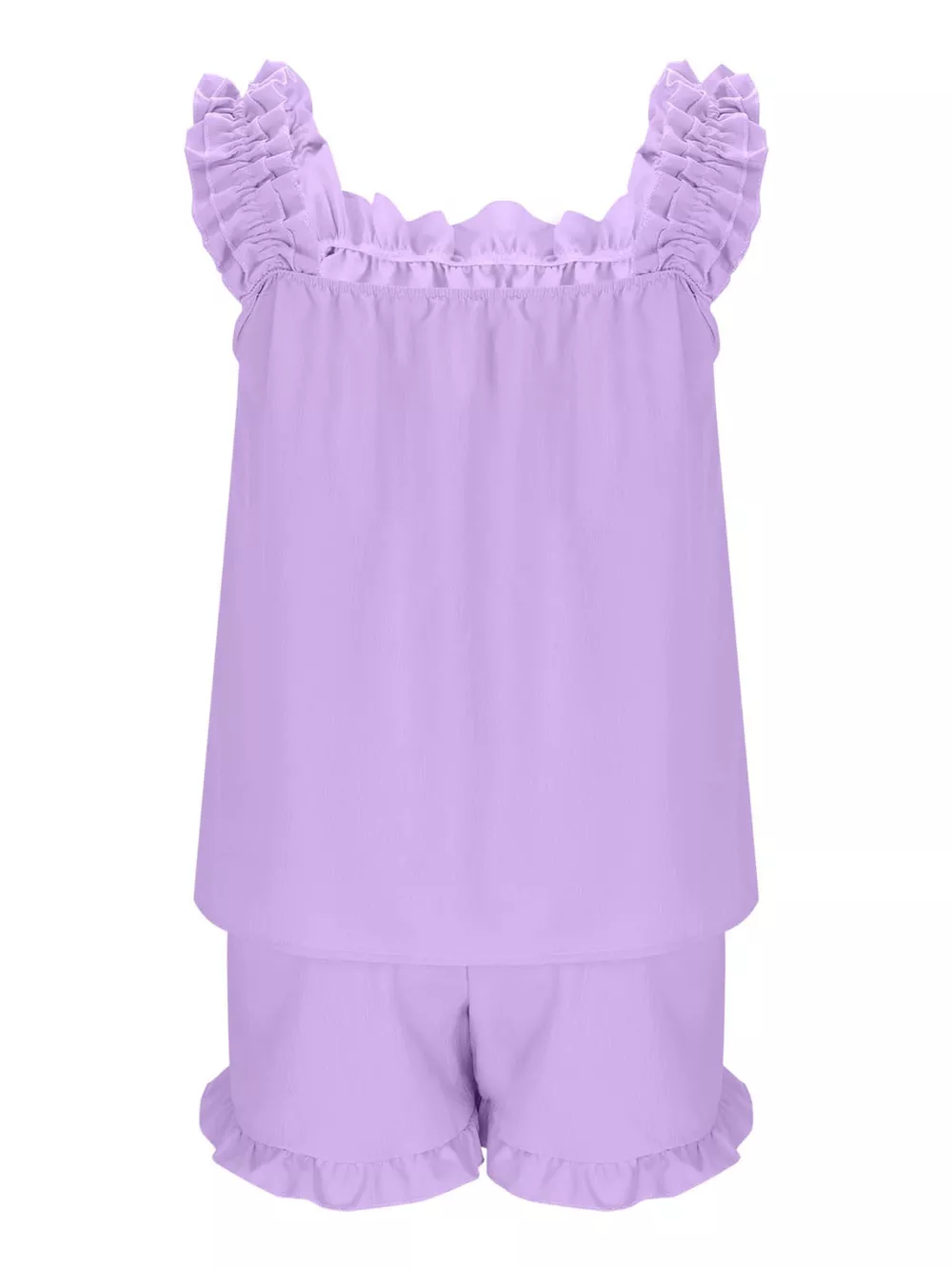 Ruffle Trim Sleeveless Top and Shorts Set, image 19