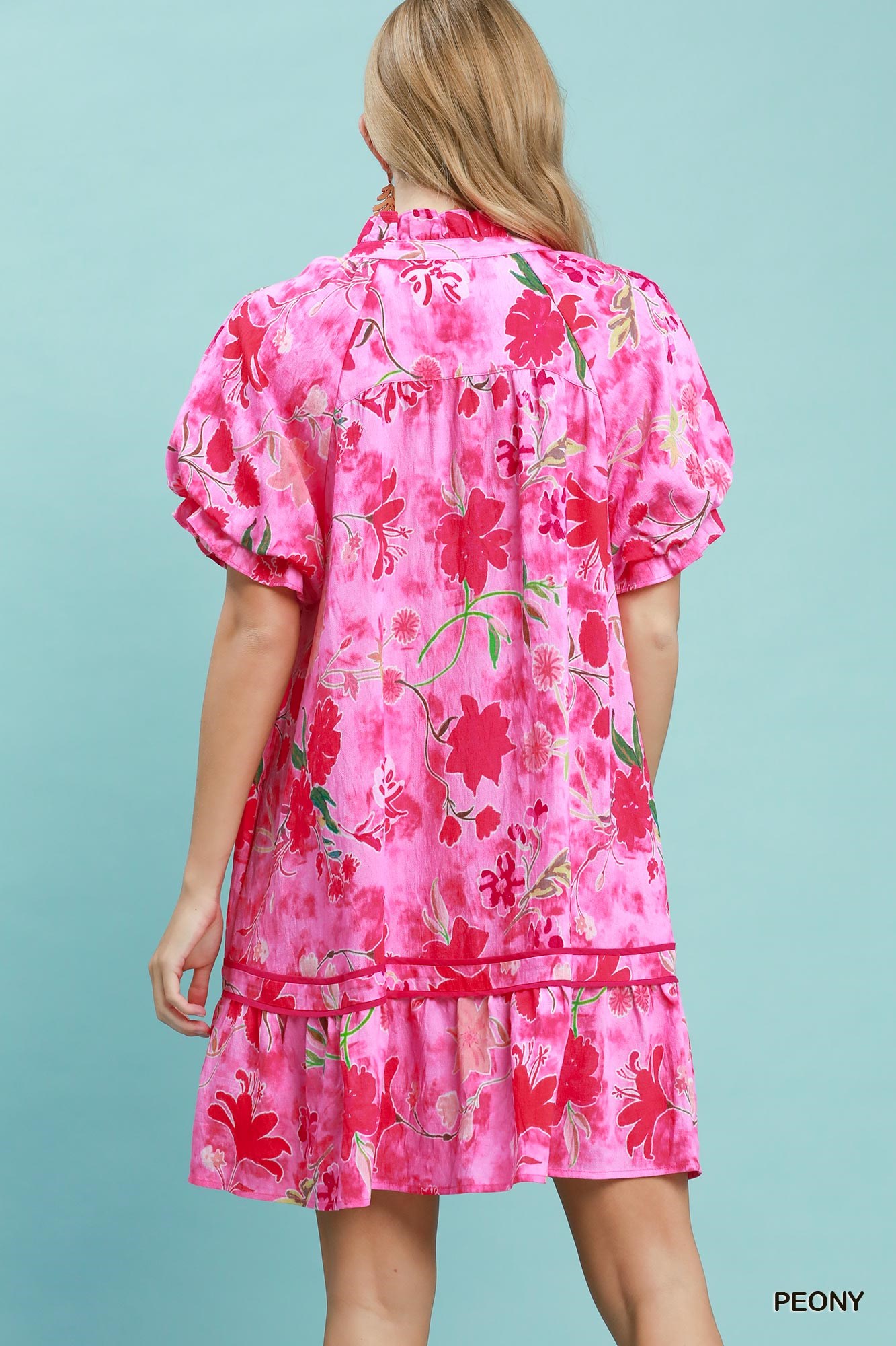Floral Ruffle Hem Mini Dress, image 3