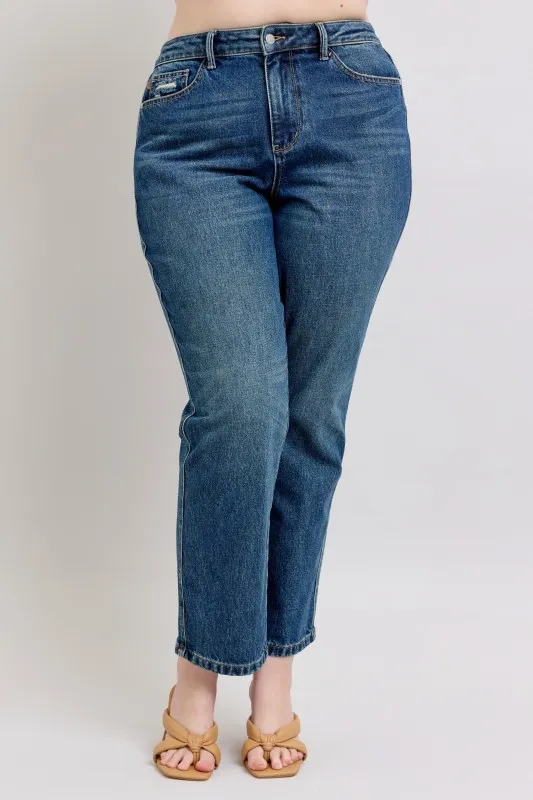 Full Size High Waisted Rigid Magic Non-destroy Straight Leg Jeans Plus Size, image 8