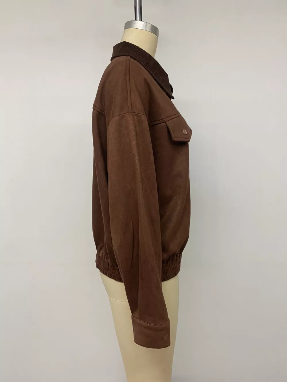 Corduroy Collar Zip-Up Jacket, image 14