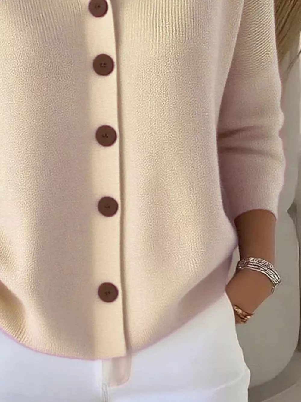 Full Size Button-Down Knit Cardigan Plus Size, image 15