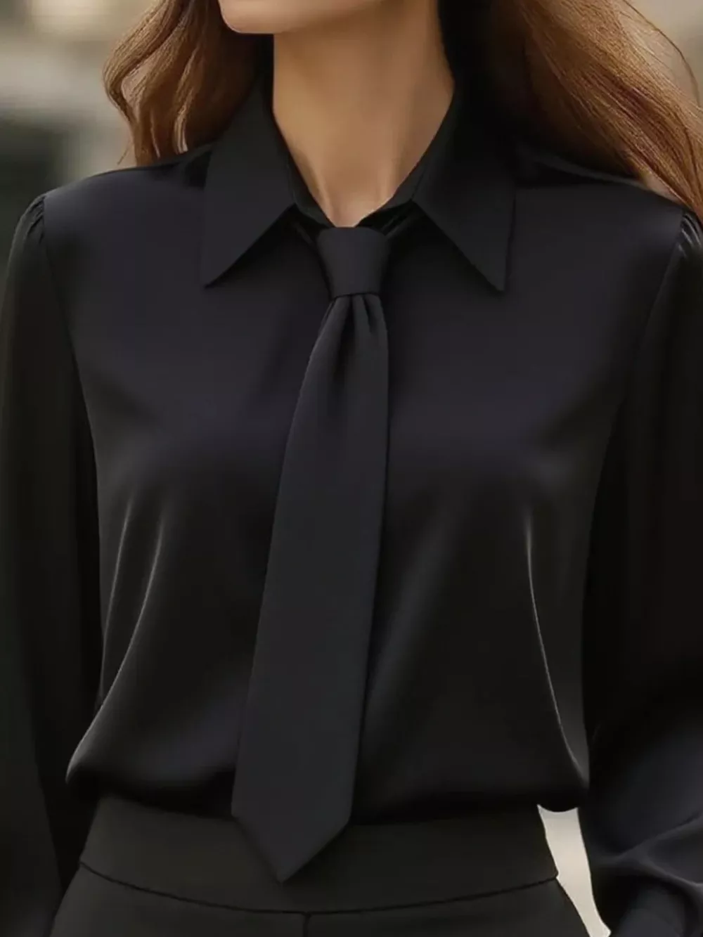 Tie-Neck Long Sleeve Blouse, image 6
