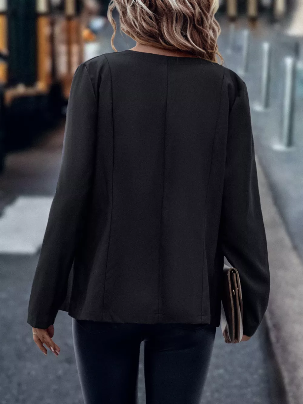 Solid Color Long Sleeve Outerwear, image 6