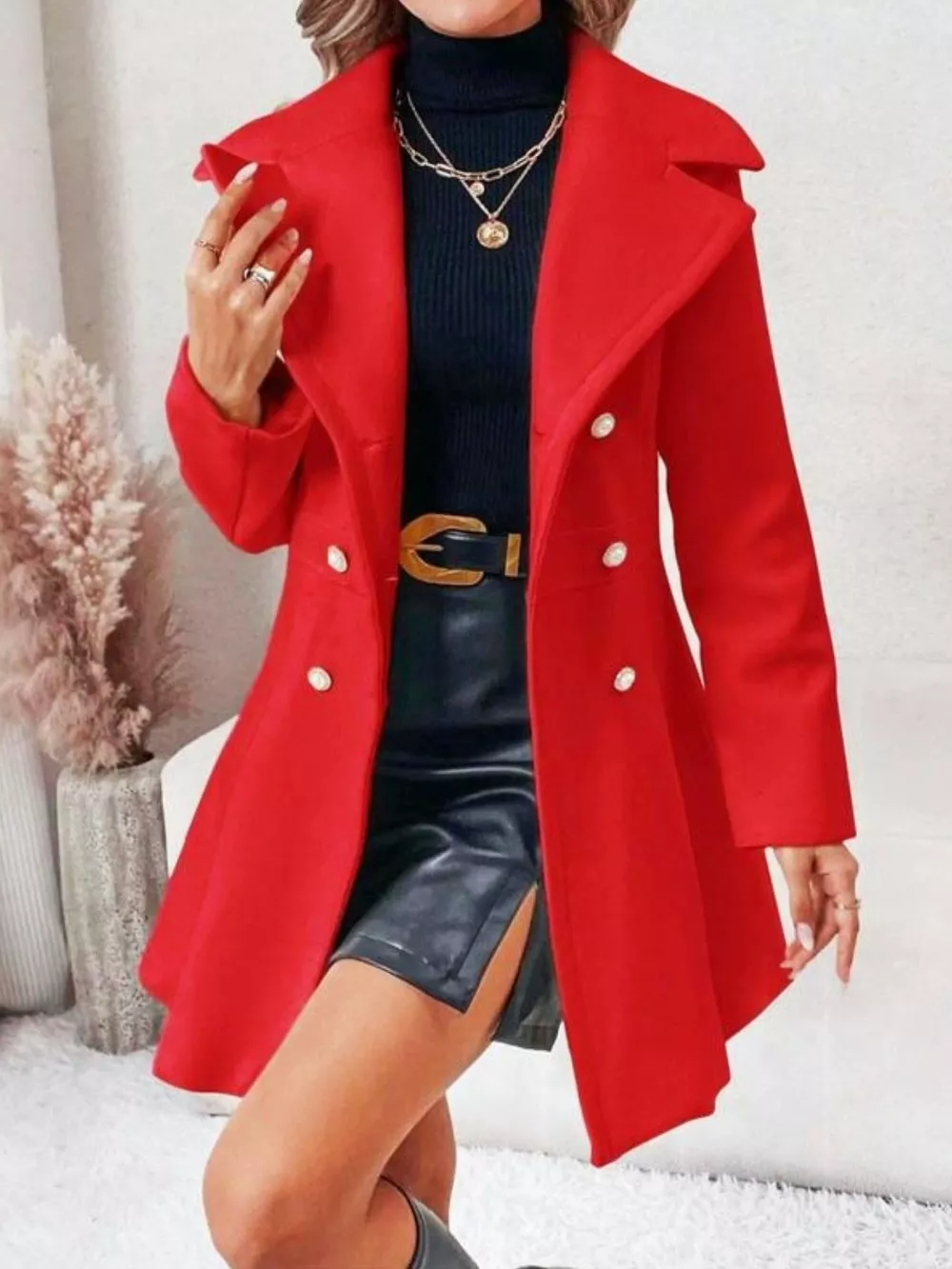 Double-Breasted Peplum Coat, image 7