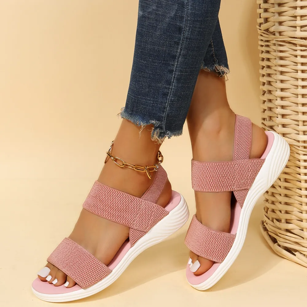 Rubber Open Toe Low Heel Sandals, image 16