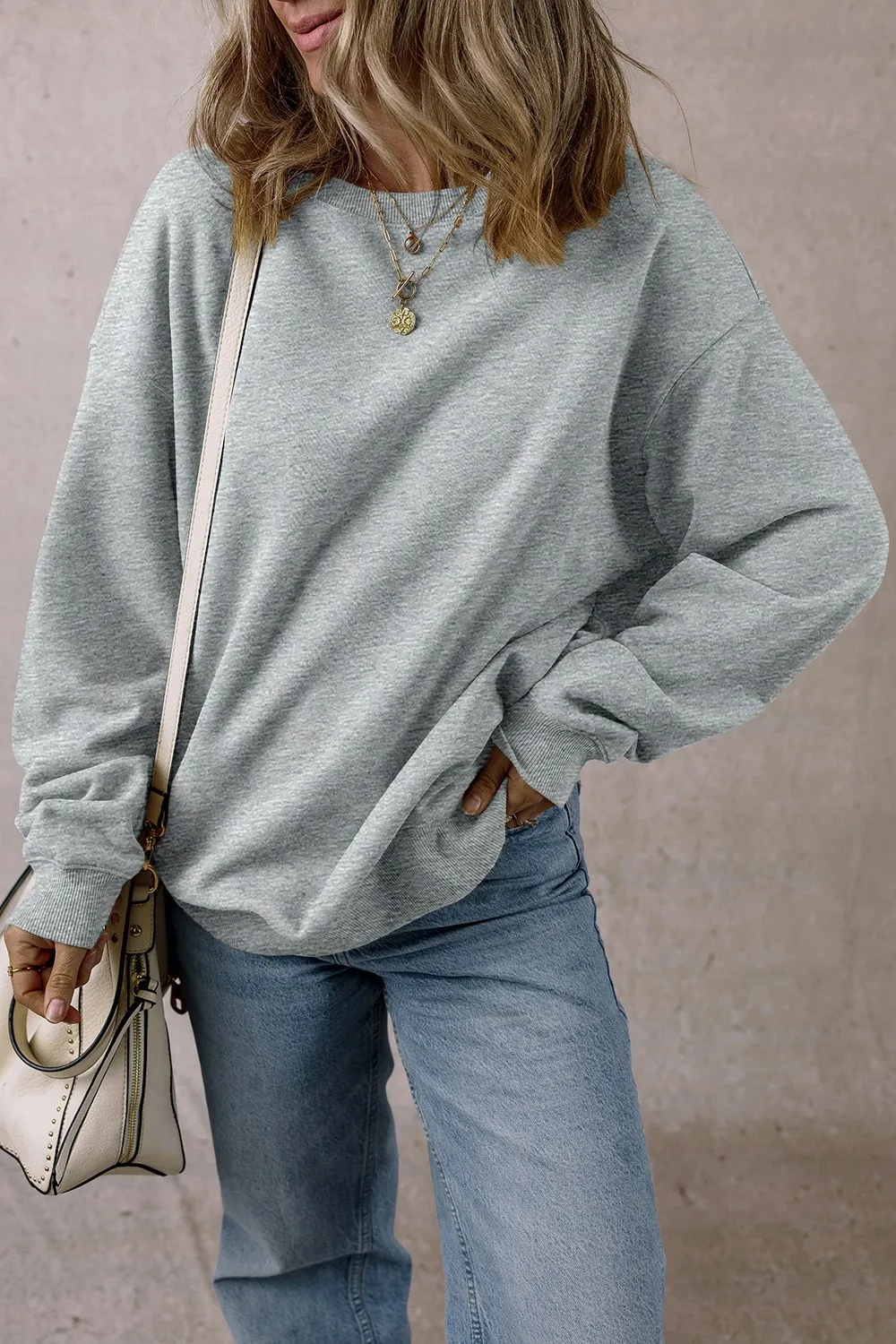 Round Neck Long Sleeve Sweatshirt, image 14