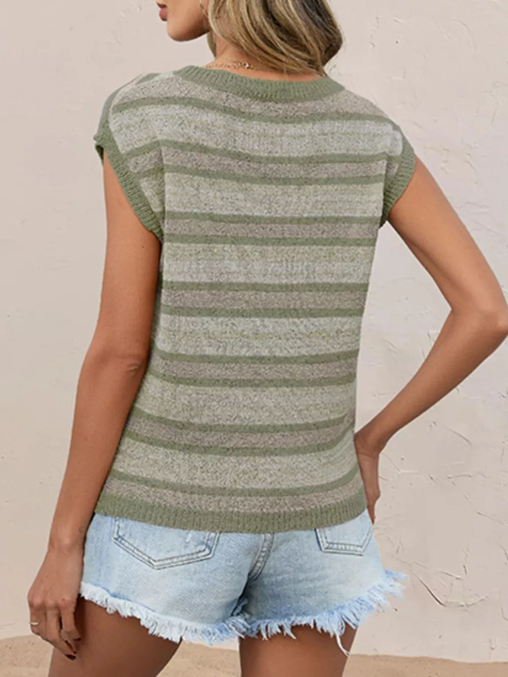 Striped Round Neck Knit Top, image 13