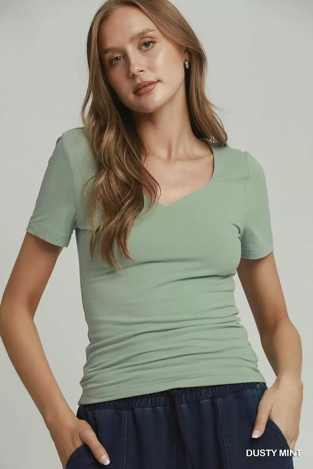 Sweetheart Neckline Front Double-Lined Top